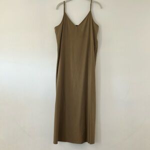 #31 Jenni Kayne Safari Green Riviera Slip Dress Raw Silk